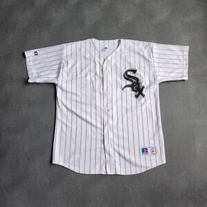 Vintage Chicago White Sox Russell Athletic Albert Belle #8 Pinstriped Jersey XXL